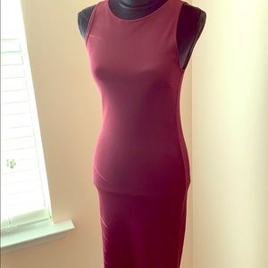 Forever 21 Burgundy Midi Bodycon Dress